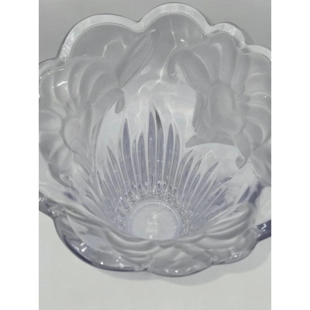 Mikasa Studio Nova Fluted Crystal Vase w/ Frosted Flowers